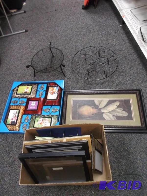 lot 79 image: Lot Of Frames And Pictures - Plant Stand, Fru...