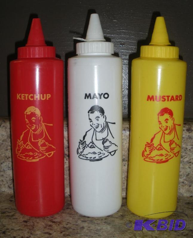lot 015 image: Vintage Condiment Bottles