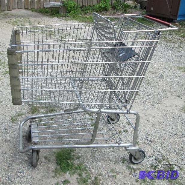 lot 10 image: large wire frame shopping cart - fits with ca...