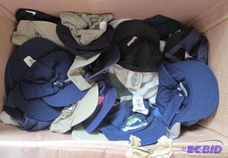 lot 113 image: big box half full alot of hats...