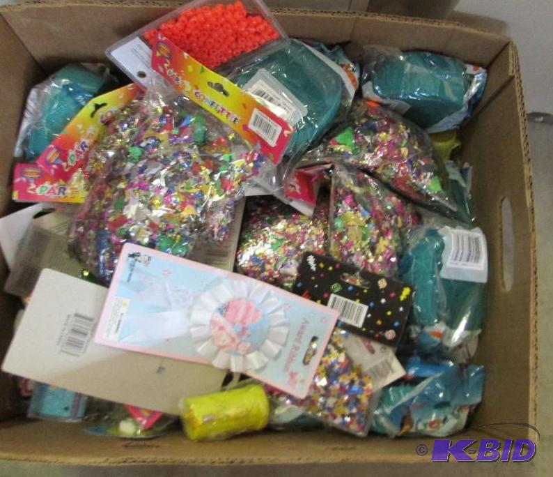 lot 137 image: mixed lot of party stuff, confetii, streamer,...