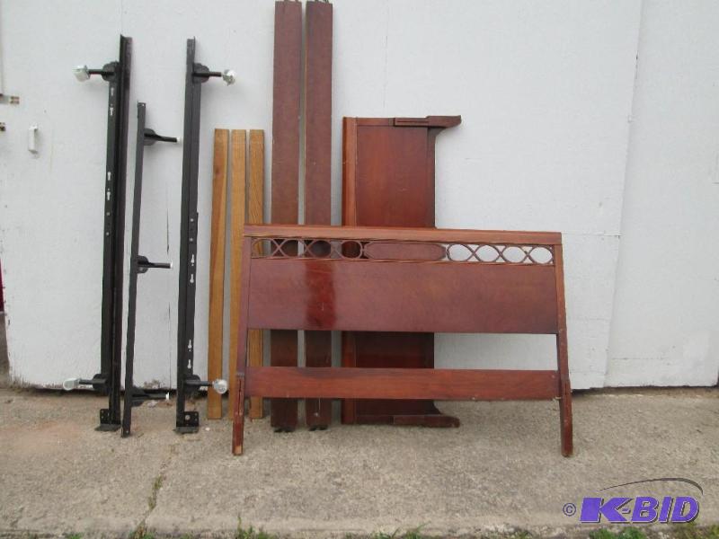 lot 156 image: antique solid wood bed 57in wide x 78in long ...