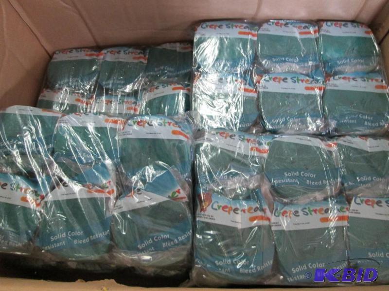 lot 98 image: 84 rolls of solid color crepe streamers  blu...
