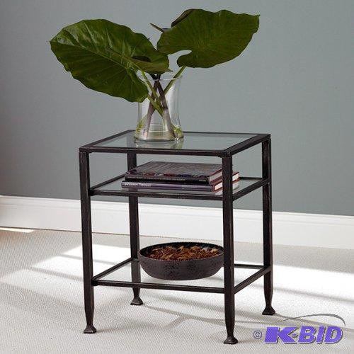 NEW Glass Table with Black Stand
