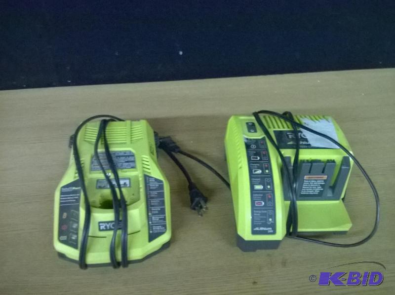 lot 35 image: Ryobi P117 & OP140 Battery Chargers...
