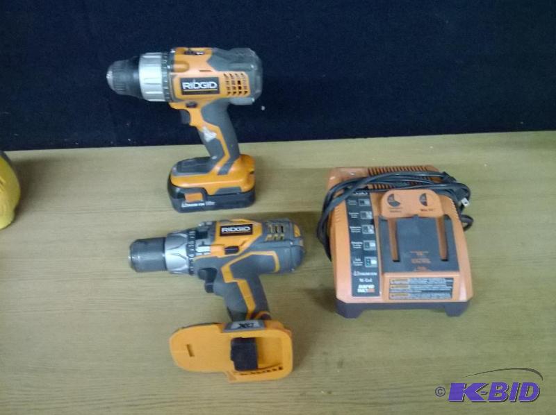 lot 39 image: Ridgid R86007 & R8611501 12in Drills inc...