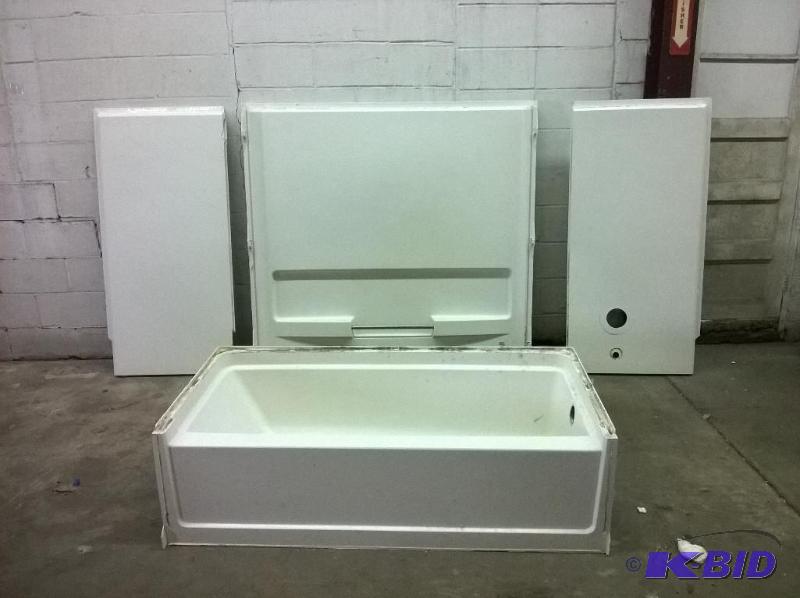 lot 46 image: Bath Tub with Shower Surround, a few rough sp...