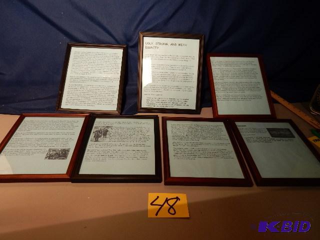 7 Framed writings about John Wayne