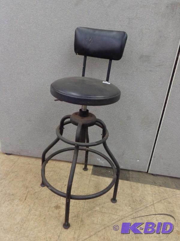lot 143 image: Shop Stool Seat Swivels  Seat is 29"...