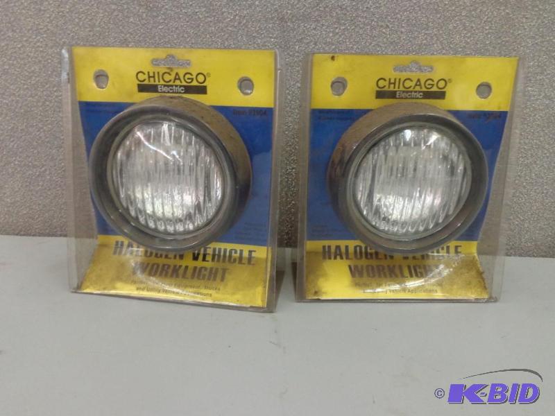 lot 153 image: Halogen Vehicle Work Lights (2) Chicago Elect...