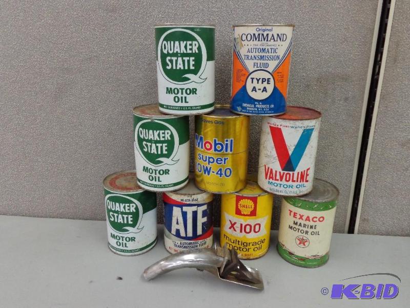 lot 161 image: Vintage Cans of Motor Oil HI-ATF 3168 1 Quart...