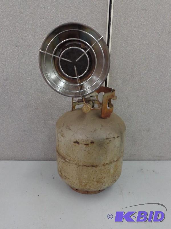 lot 181 image: Propane tank with Sunflower Heater Heater has...