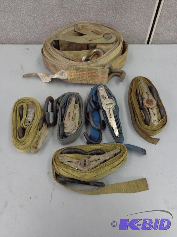 lot 96 image: 6 Ratchet Straps   (5) 1" Wide Stan...