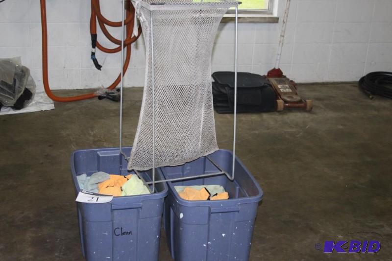 (2) Tubs of microfiber clothes that have been...