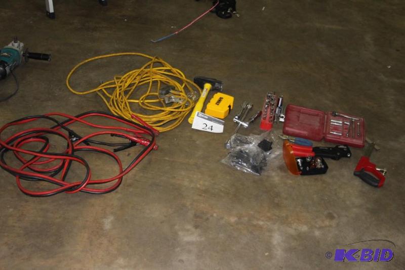 Collection of various tools including power c...