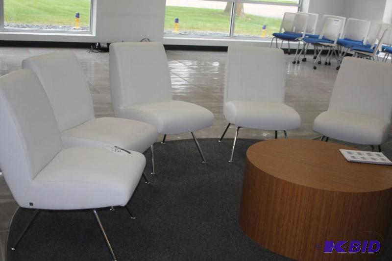 Lot of (5) white Chairworks brand chairs...
