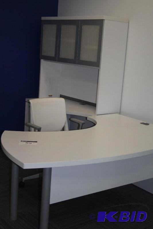 Office set lot including a desk 71&quotx96&q...