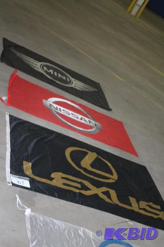 Lot of (3) car brand flags 30&quotx55&quot...