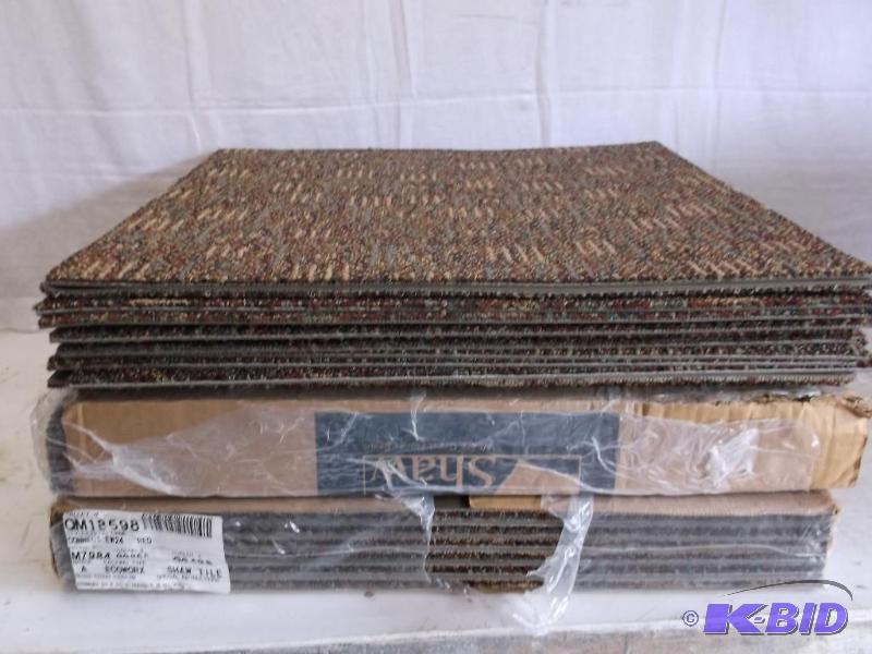 lot 100 image: Carpet tiles 2 unopened boxes 14 lose tile m...