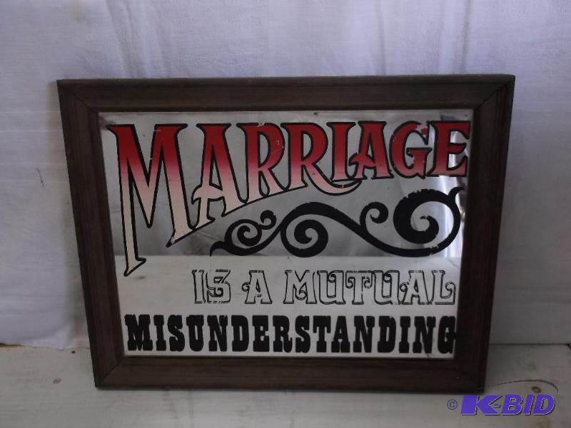 lot 120 image: Cute mirror sign  measuring 13 34"...