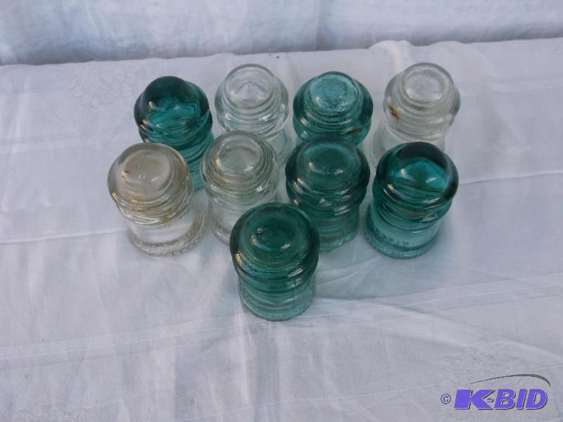 lot 31 image: Lot with 7 vintage Insulators a couple of the...