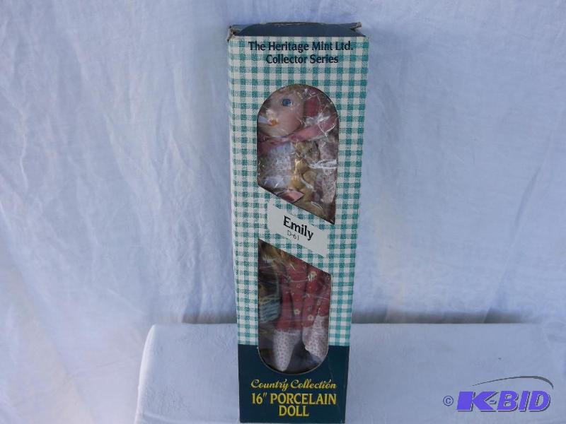lot 36 image: Vintage Emily D-61 Porcelain Doll Country Col...