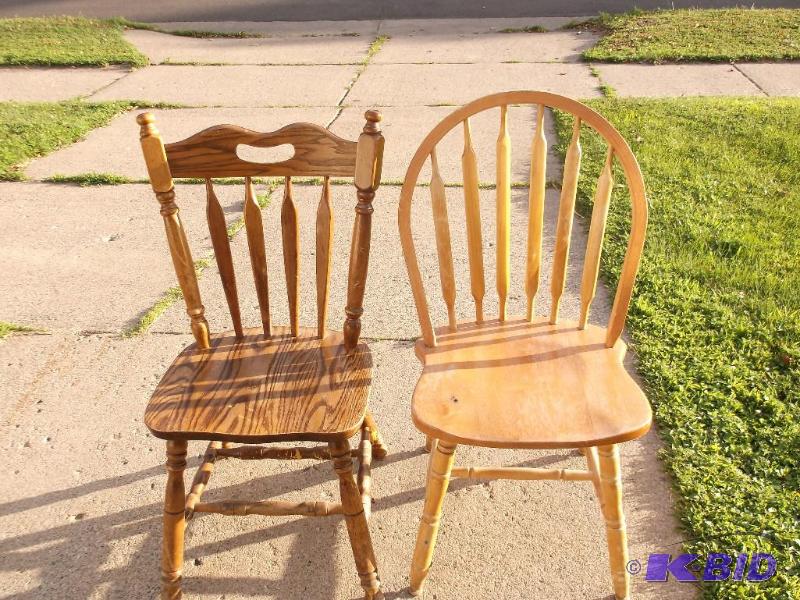 lot 93 image: Lot with 2 chairs one had a repair both have ...