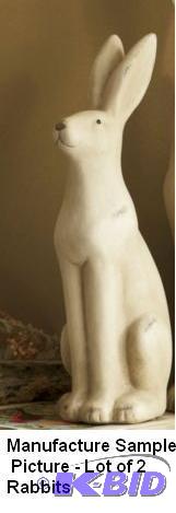 lot 11 image: Pair of Rabbit Figurines -&nbspSleek and att...