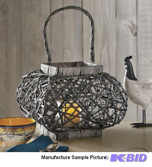lot 126 image: Square Rattan Lantern -&nbspRattan, woven ov...