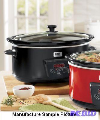 lot 131 image: Chef Tested 6.5 Quart Black Slow Cooker -&nbs...