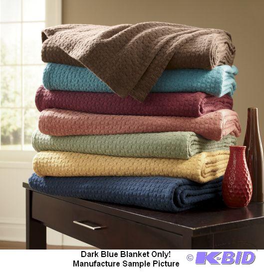 lot 148 image: Large Dark Blue Throw Blanket - 8 x 74"...