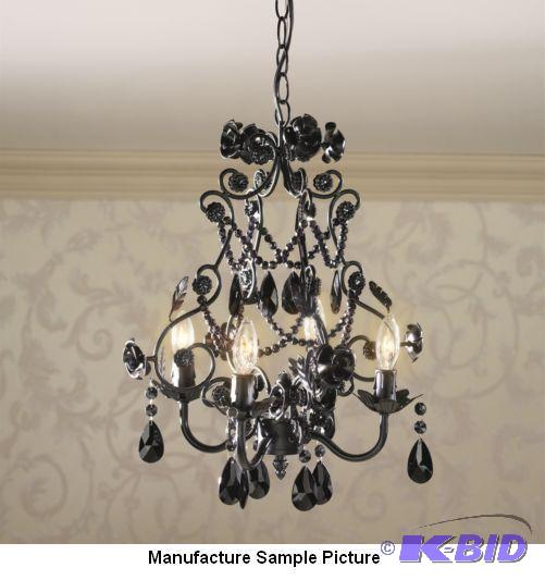 lot 202 image: Black Rose Chandelier Exclusive - This all-bl...