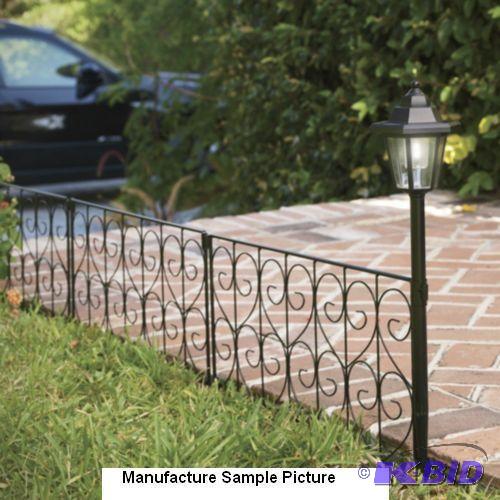 lot 204 image: Solar Garden Fence - Decorative black metal s...