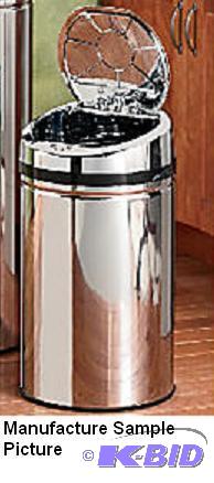 lot 212 image: Silver Automatic Lift Trash Bin - Retail $99....