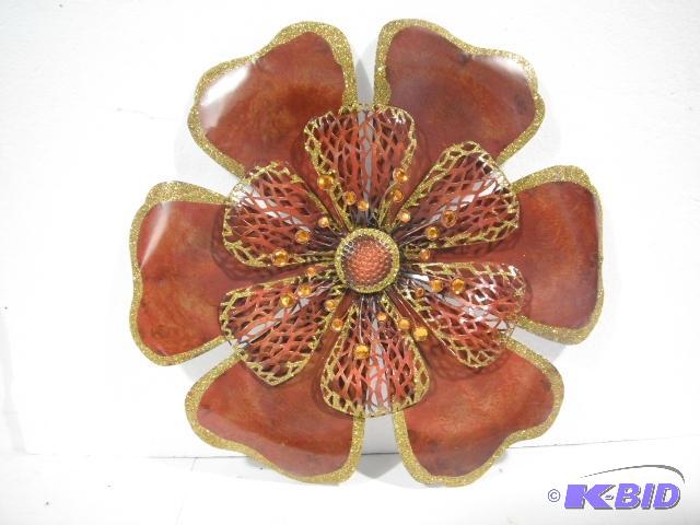 lot 216 image: Metal Flower Wall Art - 18" in diameter ...