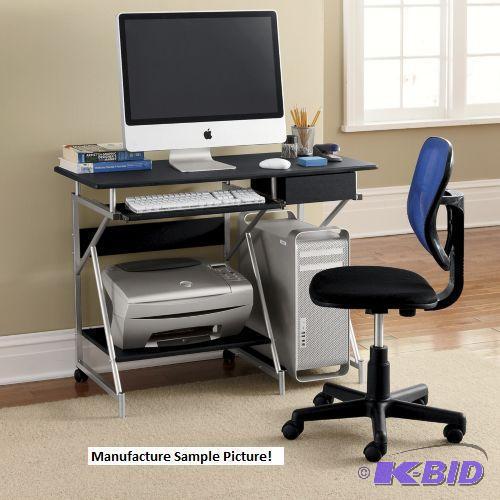 lot 30 image: Black Top Computer Desk - 39 14" w x 29...