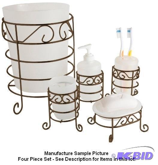 lot 40 image: Home Basics Bronze Four Piece Bath Set - Wate...