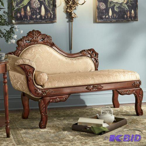 lot 51 image: Florencia Carved Chaise Lounge -Reminiscent o...