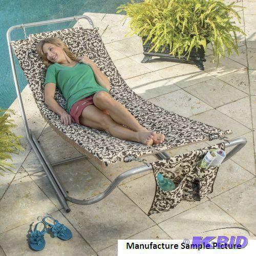 lot 69 image: Folding Hammock with Ivory and Brown Hammock ...