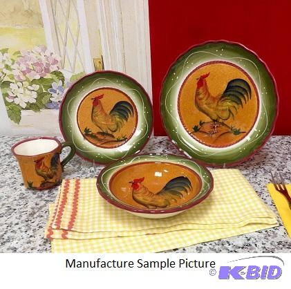 lot 92 image: Rooster Dinnerware Set -&nbspTuscany Provinc...