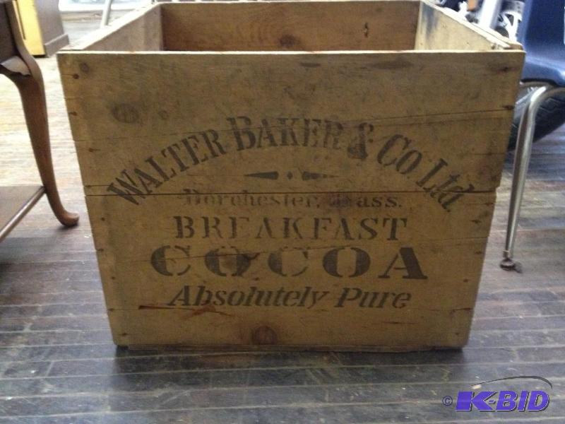 Large Vintage Bakers Cocoa Wooden Crate
