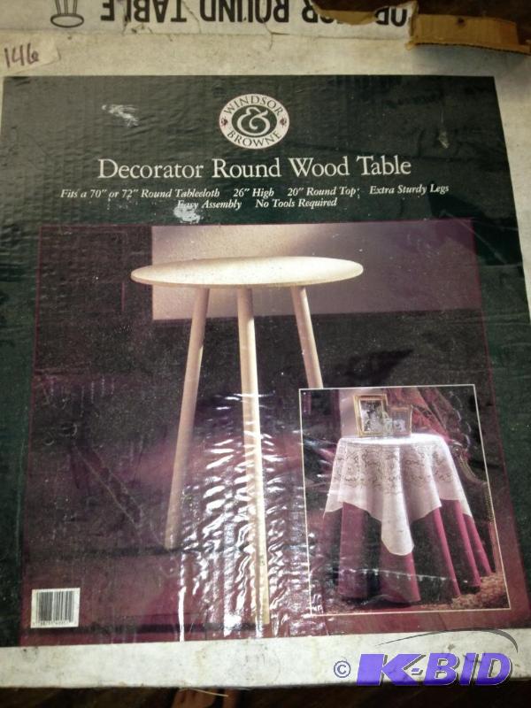 Decorator&nbspRound Wood Table, new in the b...