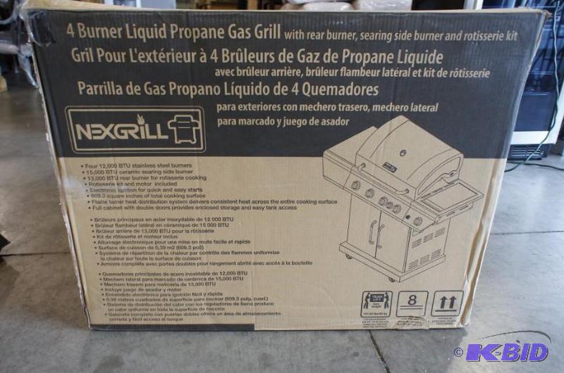 lot 13 image: NexGrill 4 burner liquid propane gas grill. M...