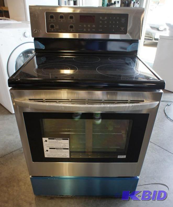 lot 8 image: New LG Stove Model # (LRE3083ST) 6.3 Cu. Ft. ...