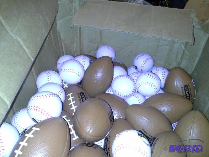 Mini footballs and baseballs