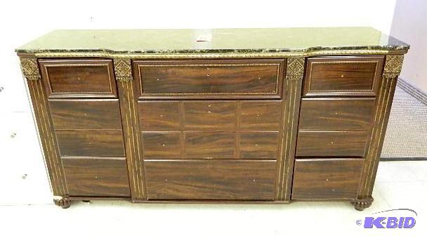 Dresser nine drawer with beautiful top. Dimen...