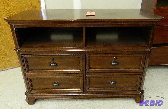 Entertainment console two drawer with hardwar...