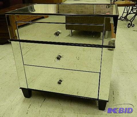 Night Stand 3 drawer glass covered. Dimension...
