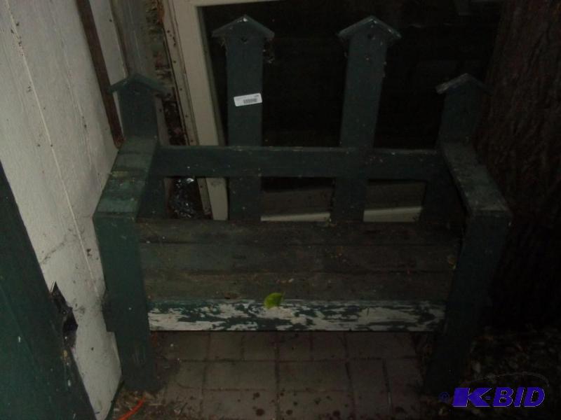 lot 128 image: wood garden bench