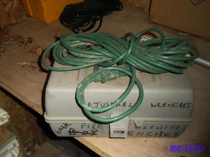 lot 160 image: Tool box and extension cord